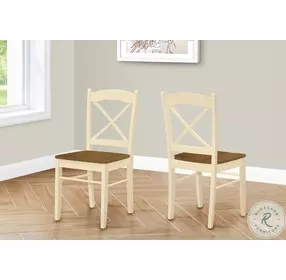 1325 Cream And Oak Dining Chair Set Of 2