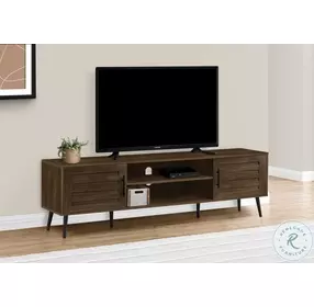 2717 Brown Laminate And Black Wood 72" TV Stand