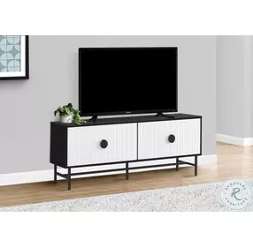 2732 Black And White Laminate 60" TV Stand