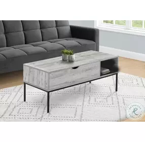 3805 Grey And Black Metal 42" Rectangular Coffee Table