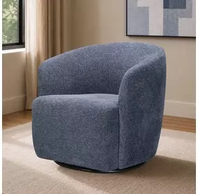 Harmony Thatch Blue Upholstered Swivel Glider Accent Chair