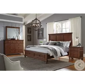 Oxford Whiskey Brown King Panel Storage Bed