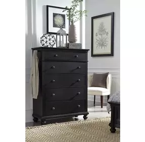 Oxford Black 5 Drawer Chest