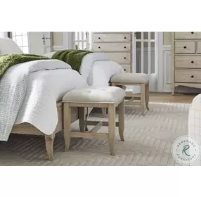 Provence Linen Upholstered Bed Bench
