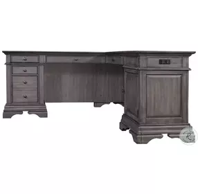 Sinclair Ash Grey L Shaped Home Office Set