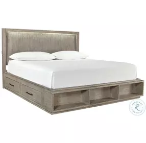 Platinum Gray Linen Storage Panel Bedroom Set