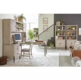 Zane Parchment Modular L Desk with Hutch