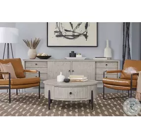 Zane Parchment Round Cocktail Table