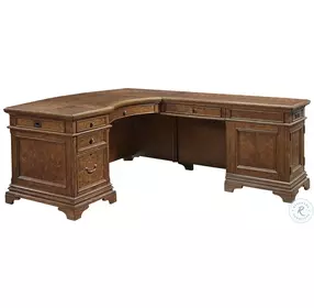 Hawthorne Carmel Brown L Shaped Home Office Set