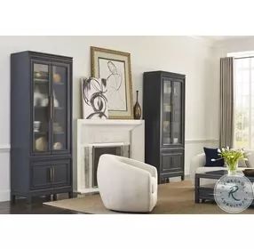 Alexander Midnight Pier 2 Door Display Cabinet with LED Lighting