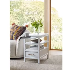 Alexander White Rectangular Chairside Table