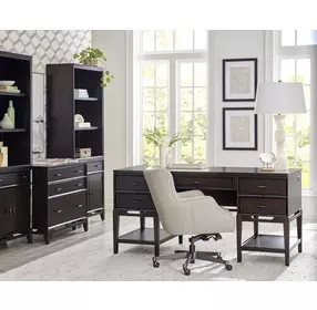 Sutton French Roast 64" Half Pedestal Desk