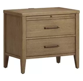 Olivia Sunkissed Beige 2 Drawer Nightstand with USB Charging