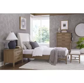 Olivia Sunkissed Beige Full Upholstered Platform Bed