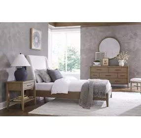 Olivia Sunkissed Beige Twin Upholstered Platform Bed