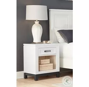 Hyde Park White 1 Drawer Nightstand