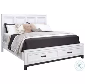 Hyde Park White Panel Storage Bedroom Set