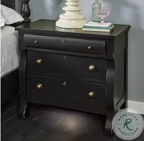 Caroline Soft Black Liv360 3 Drawer Nightstand with USB Charging