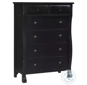 Caroline Soft Black 6 Drawer Chest