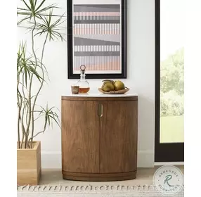 Caden Spiced Caramel And Marble Top Bar Cabinet