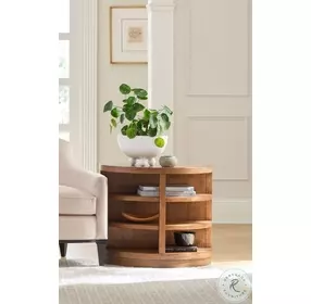 Caden Spiced Caramel Demilune End Table