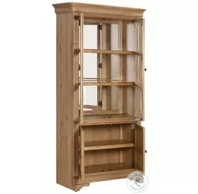 Chateau Philippe Cognac 2 Glass Door Bookcase with LED Lighting