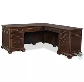 Weston Brown Ale L Shaped Home Office Set