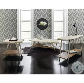 Commerce And Market Cream Natural And Gray Boomerang Console Table