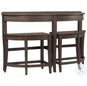 Blakely Sable Brown Console Bar Table with Stool