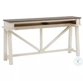 Pinebrook Prairie White Console Bar Table with Stool