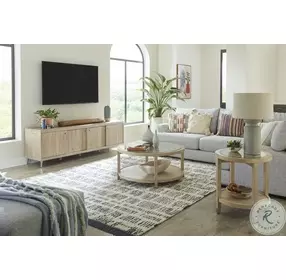 Maddox Biscotti Round End Table