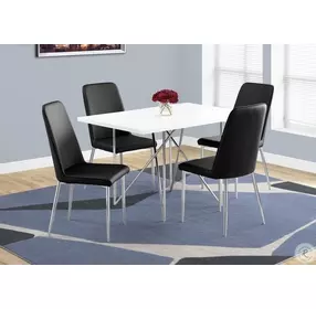 Black And Chrome 37" H Dining Chair Set of 2