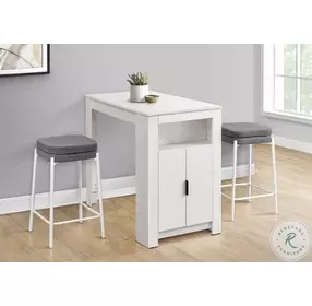 2227 Grey Fabric And White Metal Bar Stool Set Of 2