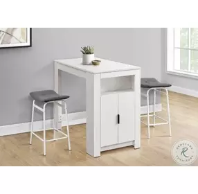 2387 Grey Fabric And White Metal Counter Height Stool Set Of 2