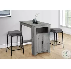 2226 Grey Fabric And Black Metal Bar Stool Set Of 2