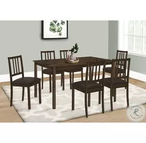 1304 Espresso And Dark Brown Slat Back Dining Chair Set of 2