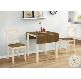1327 Cream And Oak Drop Leaf 48" Rectangular Dining Table