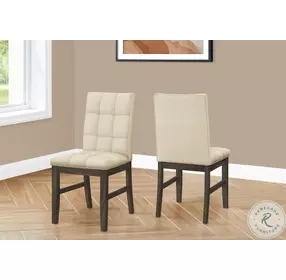 1376 Cream Upholstered Dining Chair Set Of 2