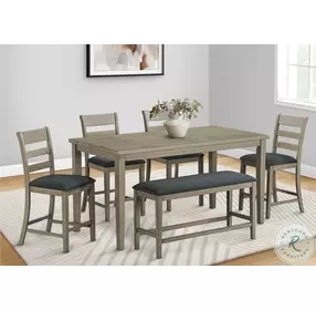 1382 Gray Upholstered Counter Height Stool Set Of 2