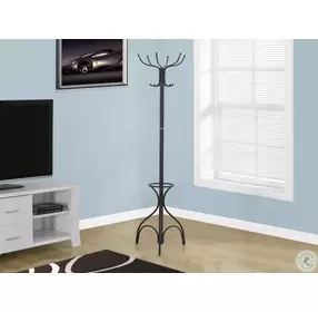 Black Metal 70" Coat Rack