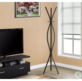 72" Black Metal Coat Rack