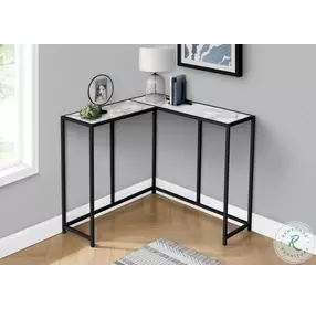 2159 White Marble And Black 36" Console Table
