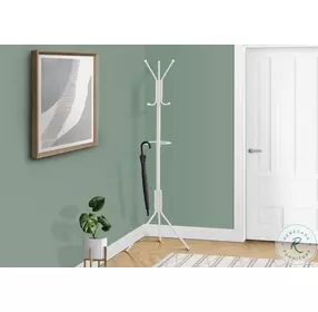 2164 White Metal 68" Metal Coat Rack