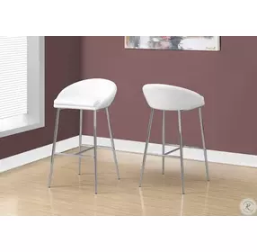 2296 White Bar Stool Set of 2