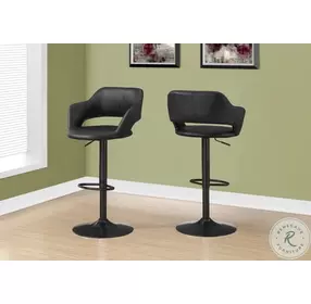 Black Adjustable Bar Stool