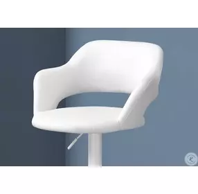 White Adjustable Bar Stool