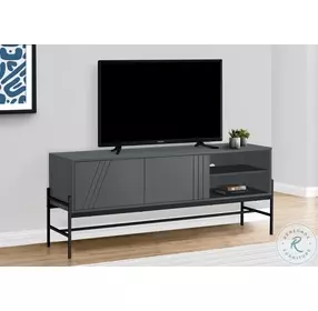 2739 Gray And Black TV Stand