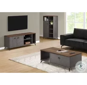 2831 Grey And Brown 60" TV Stand