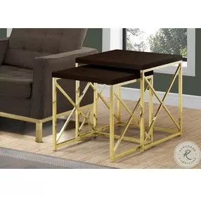 3237 Gold Nesting Table Set Of 2