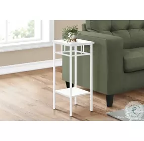 3279 White Metal 28" Accent Table